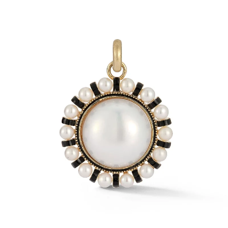 14K Gold Pearl & Enamel Libby Charm