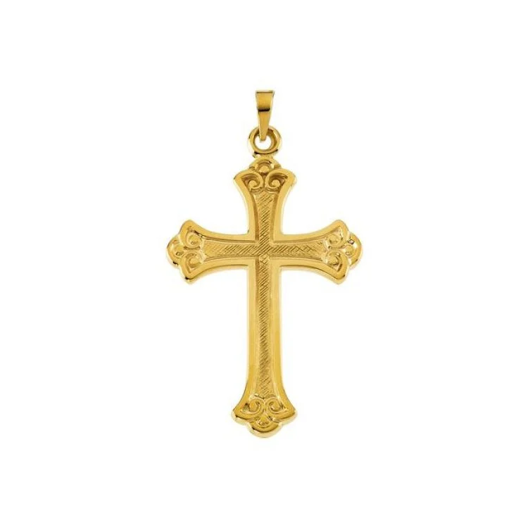 14K Yellow Cross Pendant