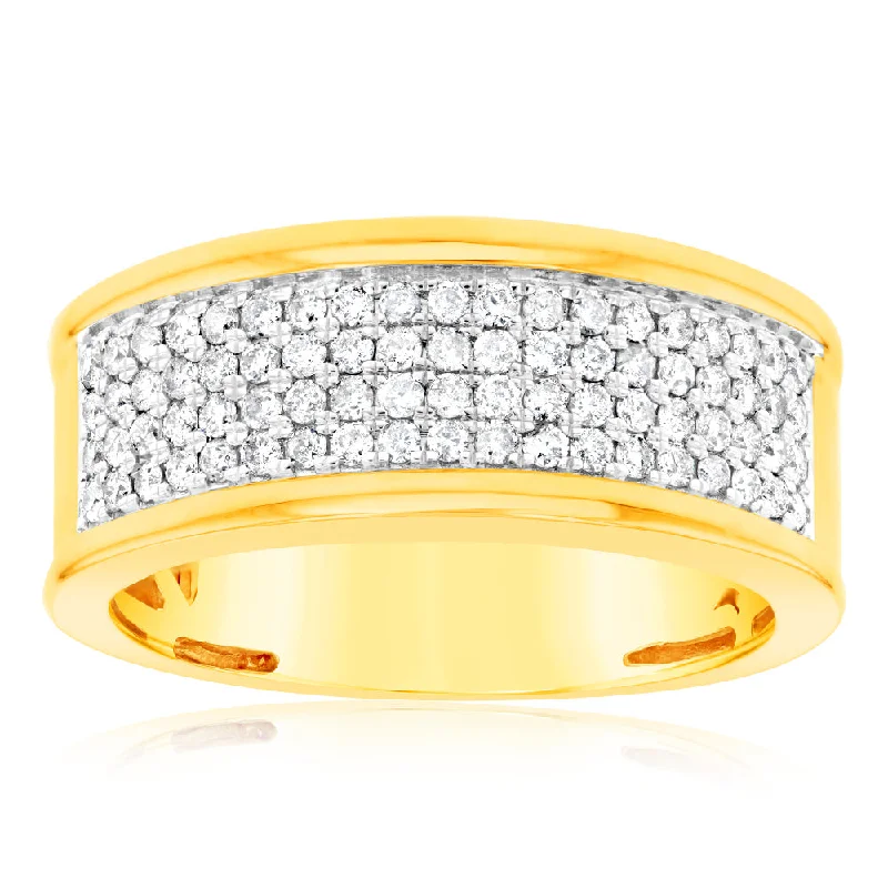 3/4 Carat Diamond Gents Ring in 10ct Yellow Gold