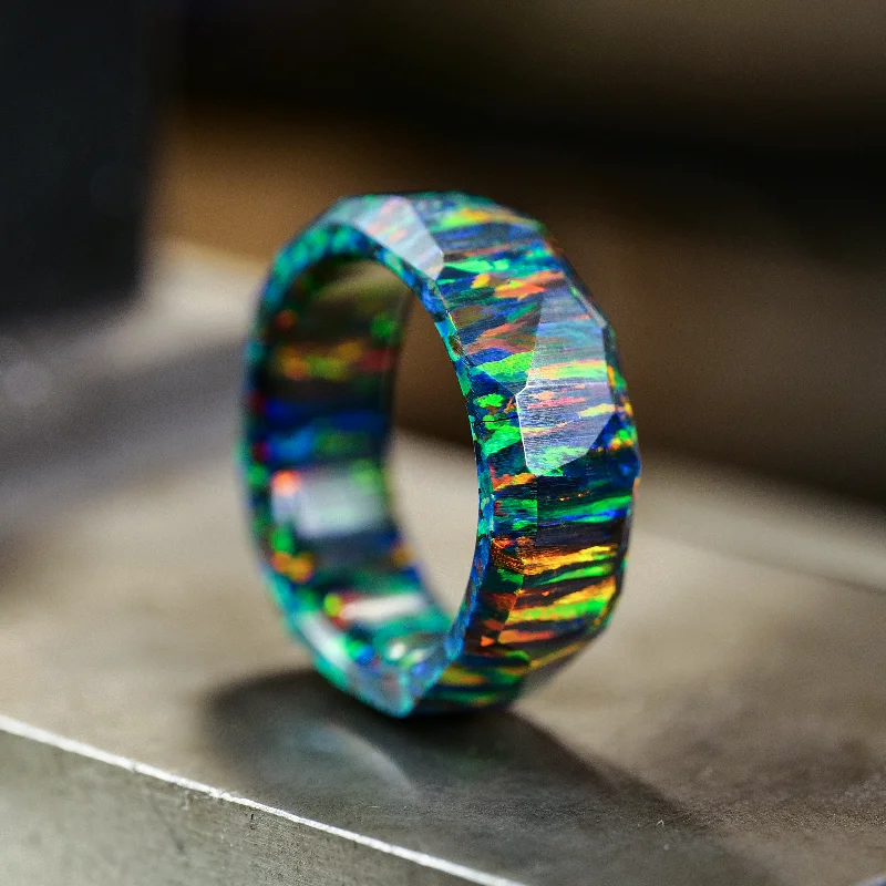 Black Fire Opal Ring