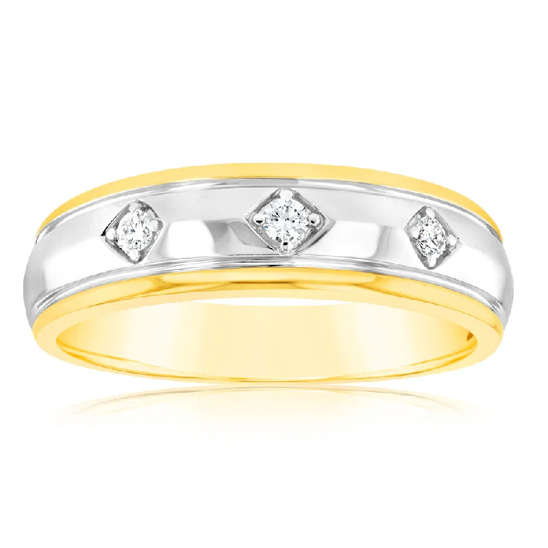 Luminesce Lab Grown 1/10 Carat Ring in 9ct Yellow & White Gold