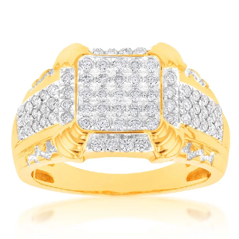 Luminesce Lab Grown 1 Carat Diamond Gents Ring in 9ct Yellow Gold