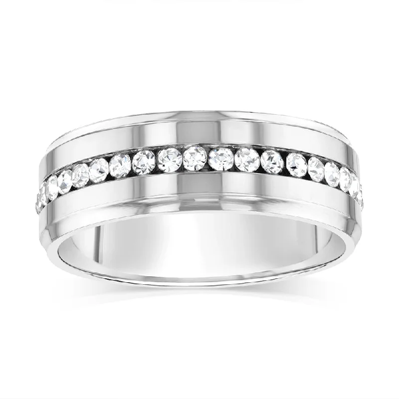 Stainless Steel Zirconia Channel Ring