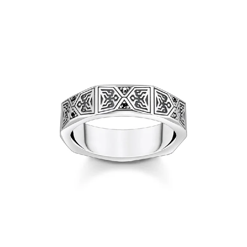 Thomas Sabo Sterling Silver Faceted Band Ring