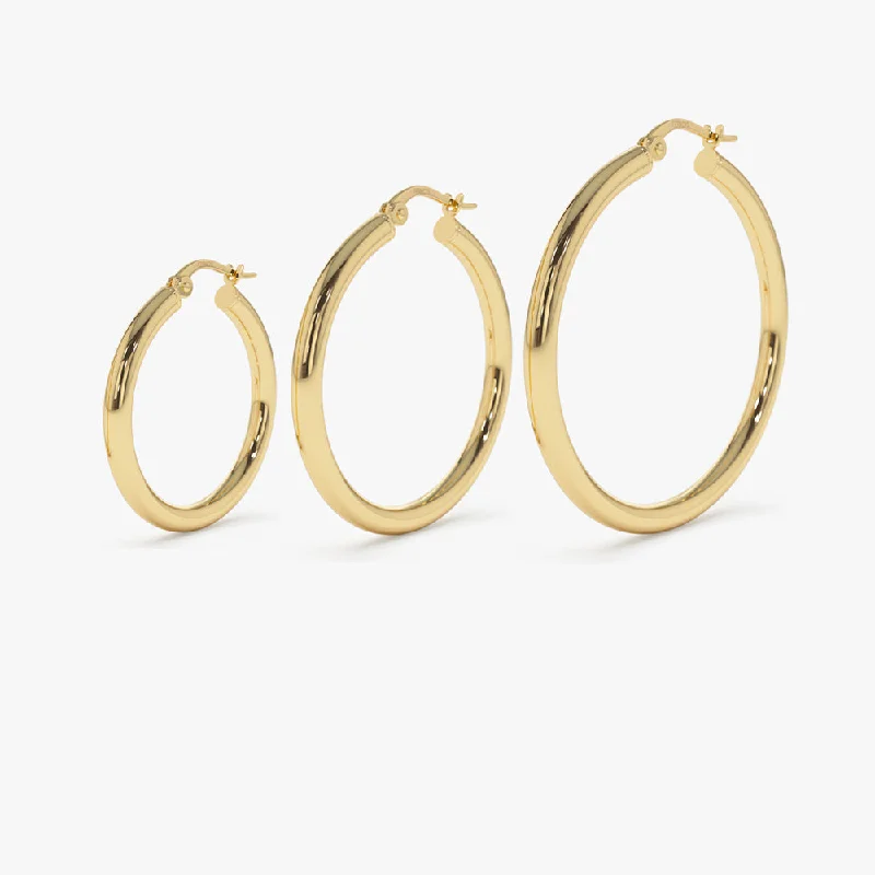 14k Gold Hoops 26.5 - 31.5 - 37MM