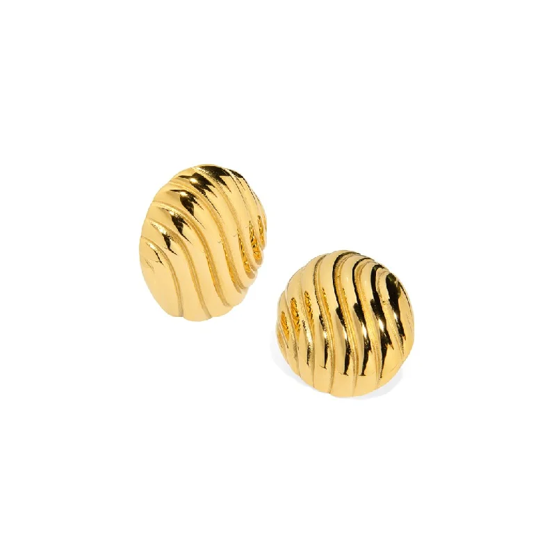 OVAL SWIRL GOLDEN EARRINGS