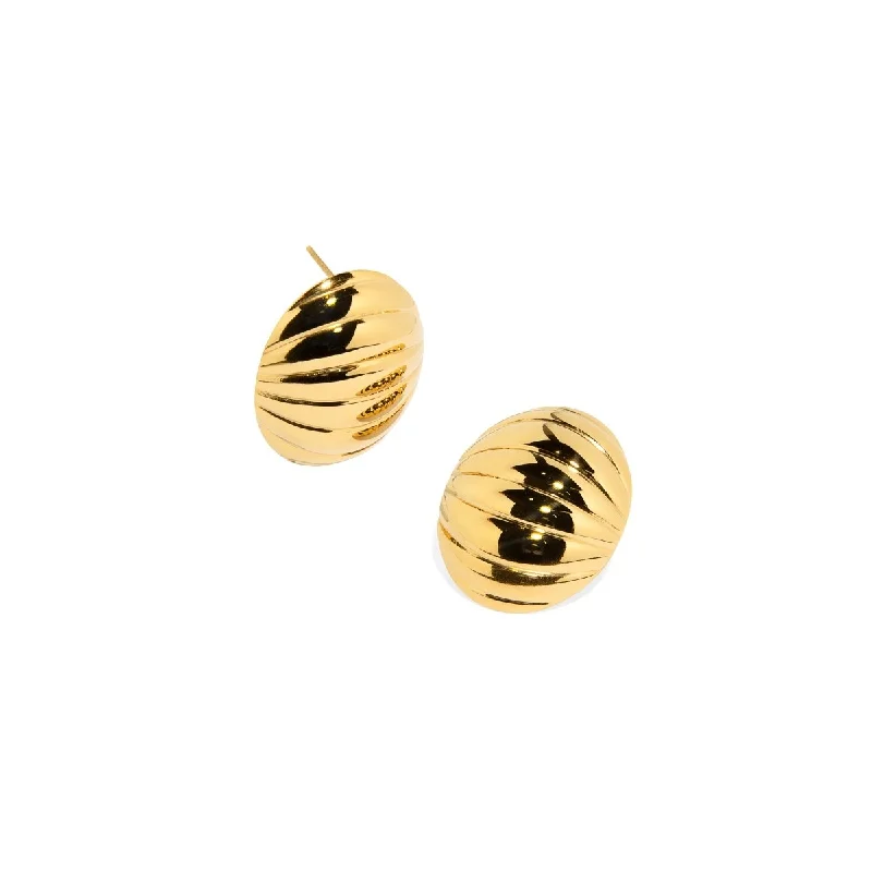 GOLDEN STRIPED CIRCLE EARRINGS