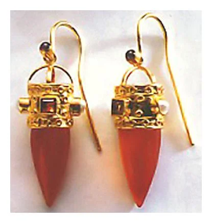 Czarina Carnelian Screw Back Earrings