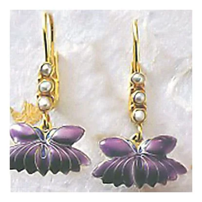 Plum Blossom Enamel Earrings