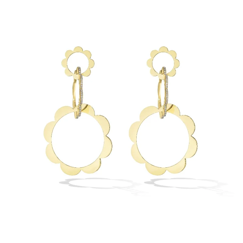 Cadar 18K Yellow Gold Trio Unity Diamond Drop Earrings