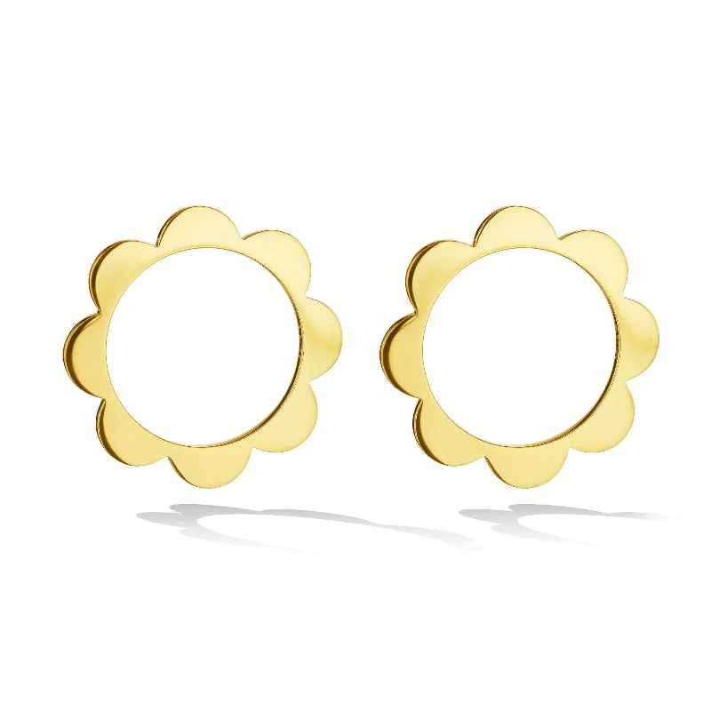 Cadar 18K Yellow Gold Open Circle Triplet Stud Earrings