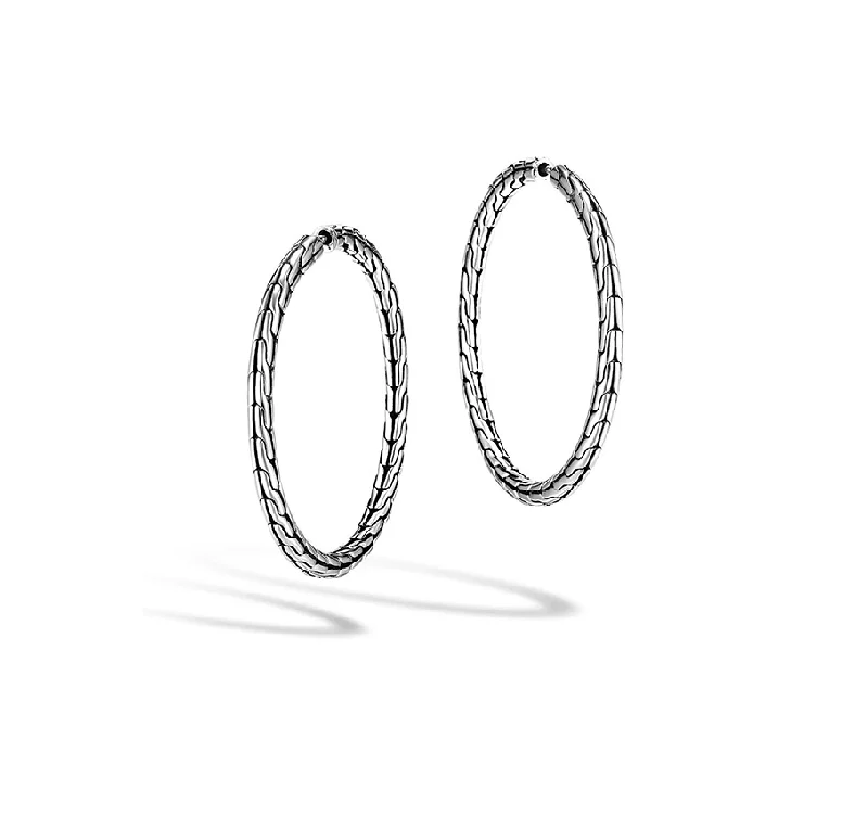 John Hardy Classic Chain Sterling Silver Medium Hoop Earrings