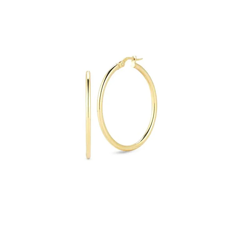 Roberto Coin Perfect Gold Hoops Medium 18K Yellow Gold Hoop Earrings