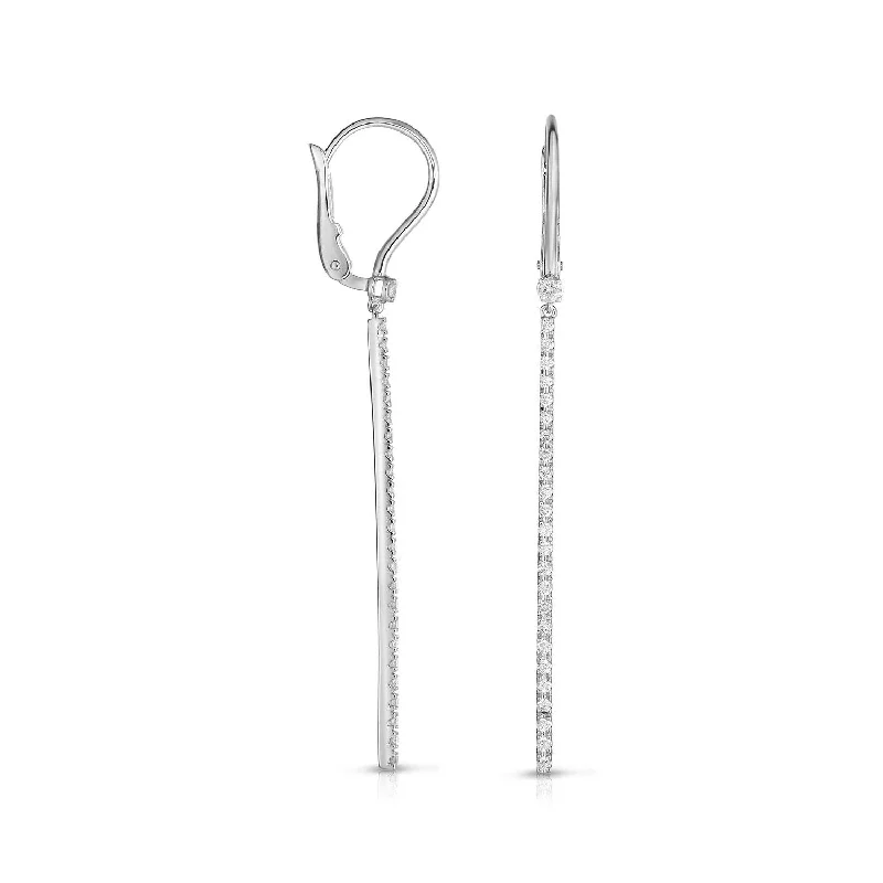 Sabel Collection 14K White Gold Round Diamond Bar Dangle Earrings