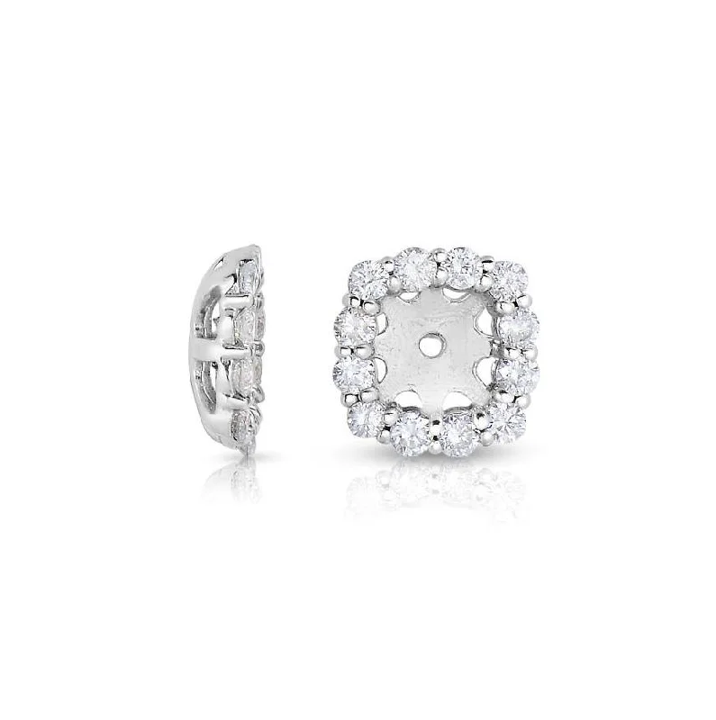 Sabel Collection 14K White Gold Round Diamond Earring Jackets