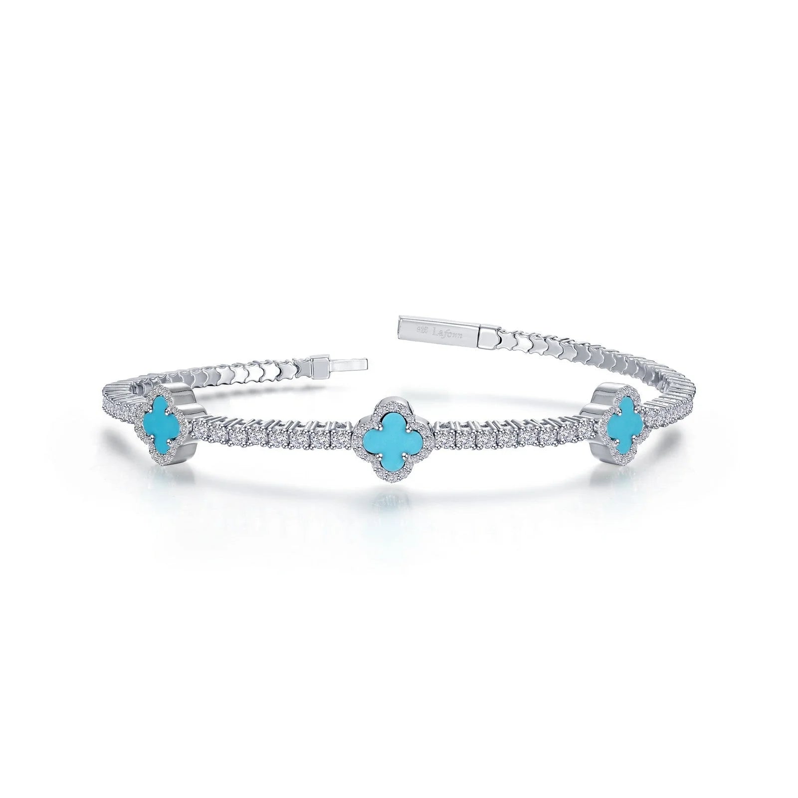 2.4ct Turquoise Flexible Station Tennis Bracelet