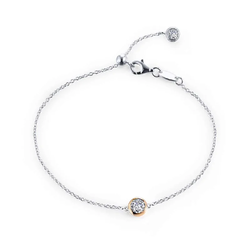 2 Tone Bezel Adjustable Bracelet