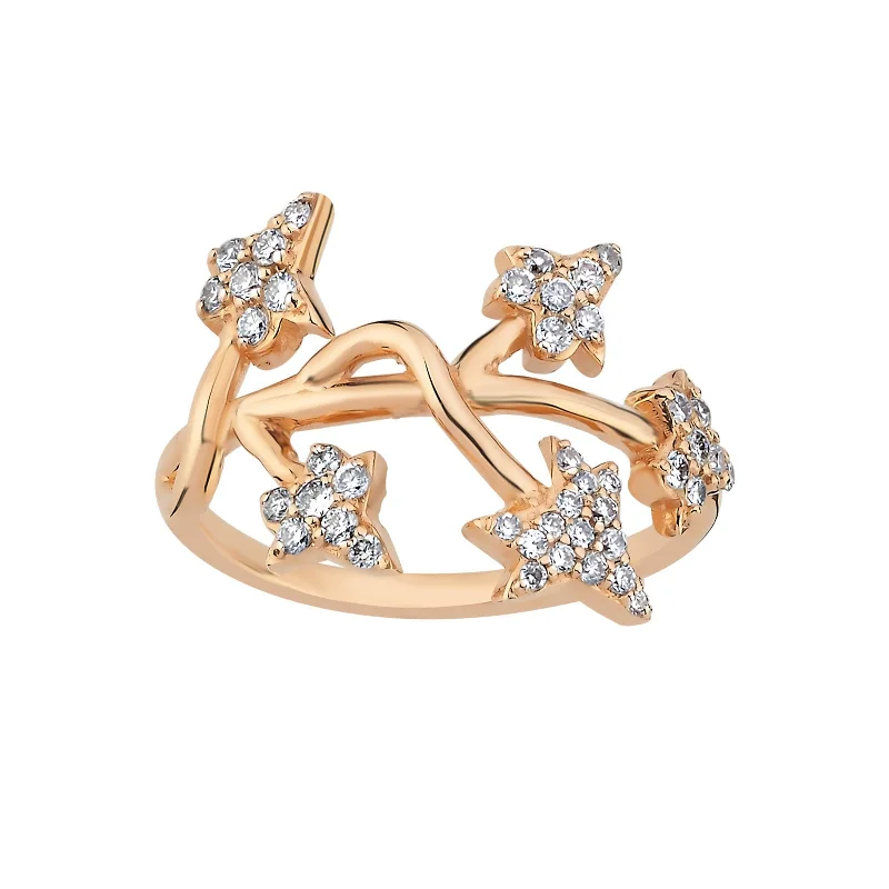 Rose Ivy Quintuple Ring