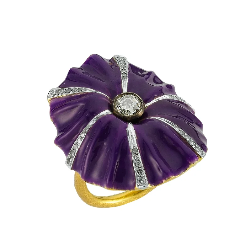 Violet Convolvulus Bloom Ring