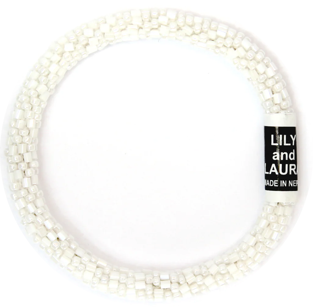 Cut and Round White Solid Bracelet