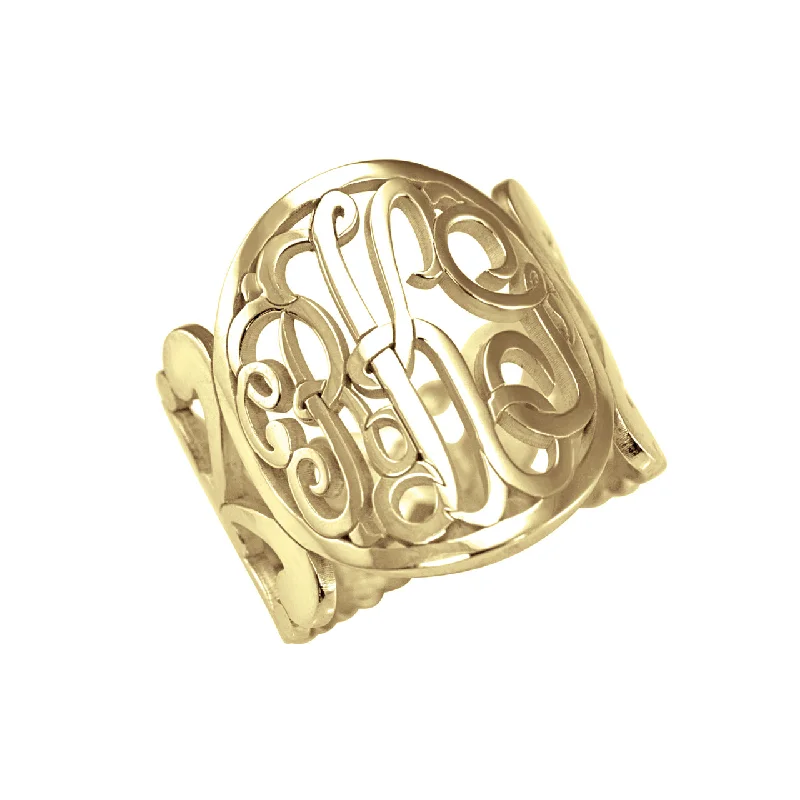 Fink's 18mm Monogram Script Cuff Ring