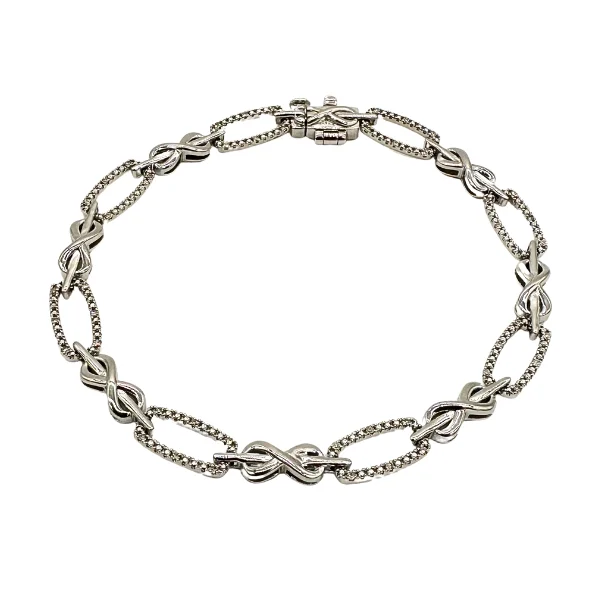 Sterling Silver and .19ct Diamonds Link Bracelet