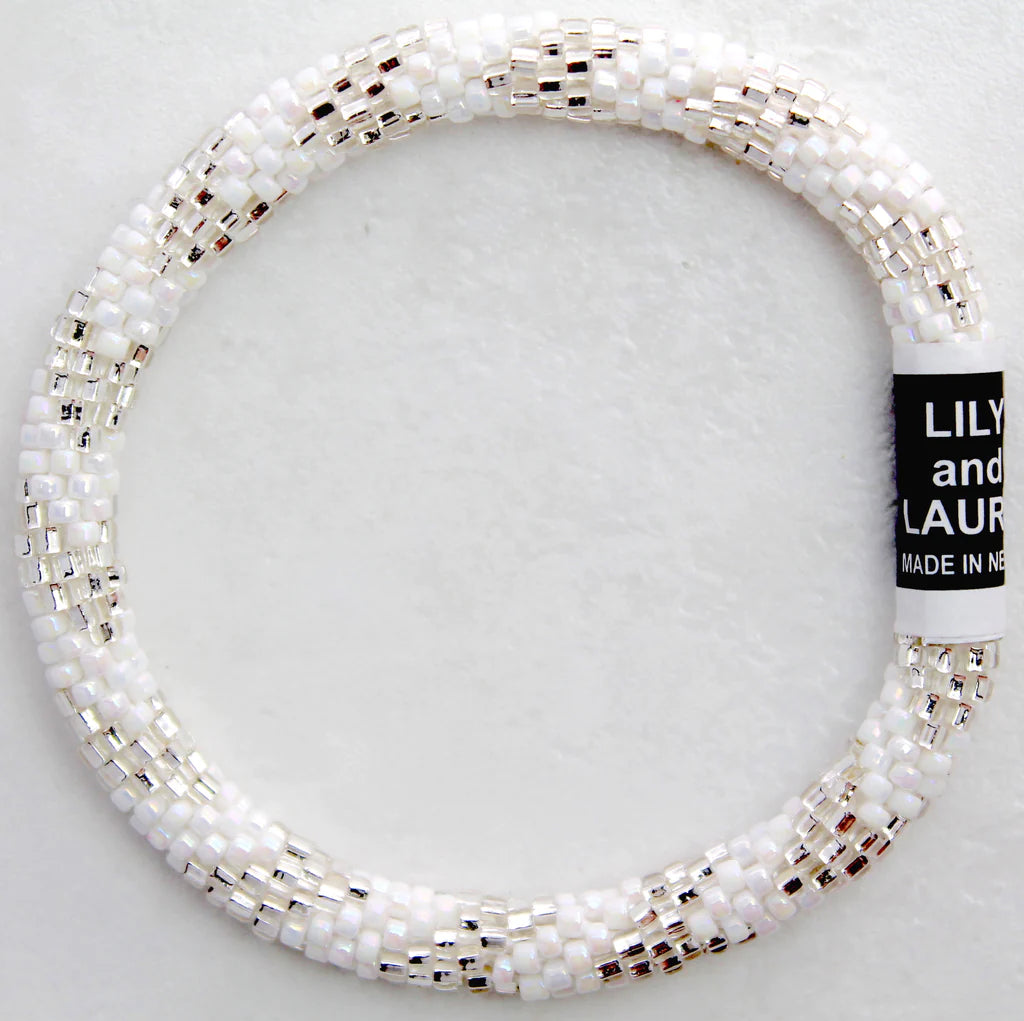 White and Silver Chevrons Bracelet