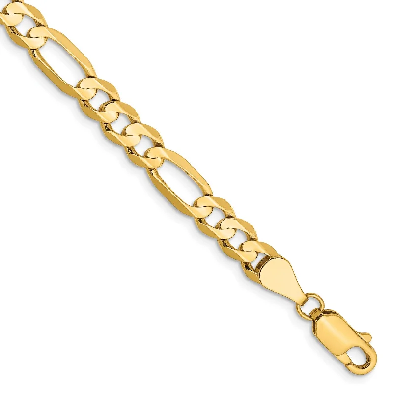 14KT Yellow Gold 9-inch 5.5MM Lobster Clasp Figaro Bracelet