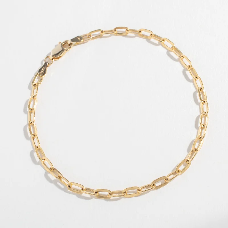 3.0MM PAPERCLIP BRACELET | 14K GOLD