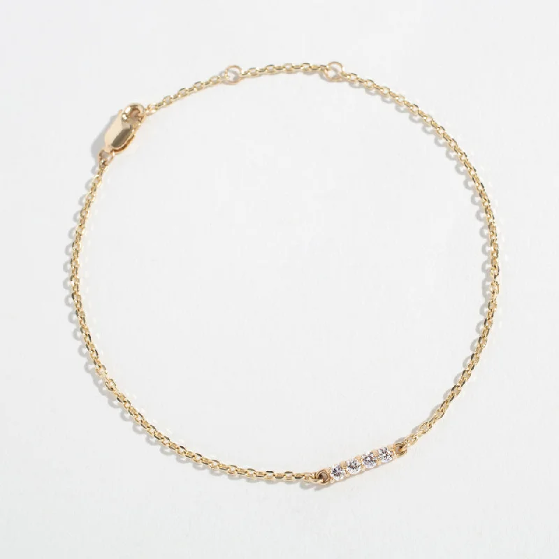 DIAMOND BAR BRACELET | 14K GOLD