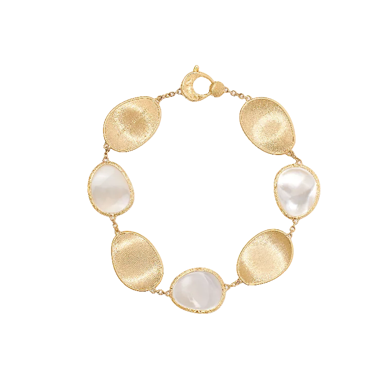 Marco Bicego Lunaria Yellow Gold Mother of Pearl Station Bracelet