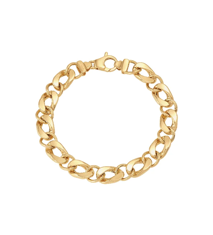 Sabel Collection Yellow Gold Alternating Oval and Round Link Bracelet