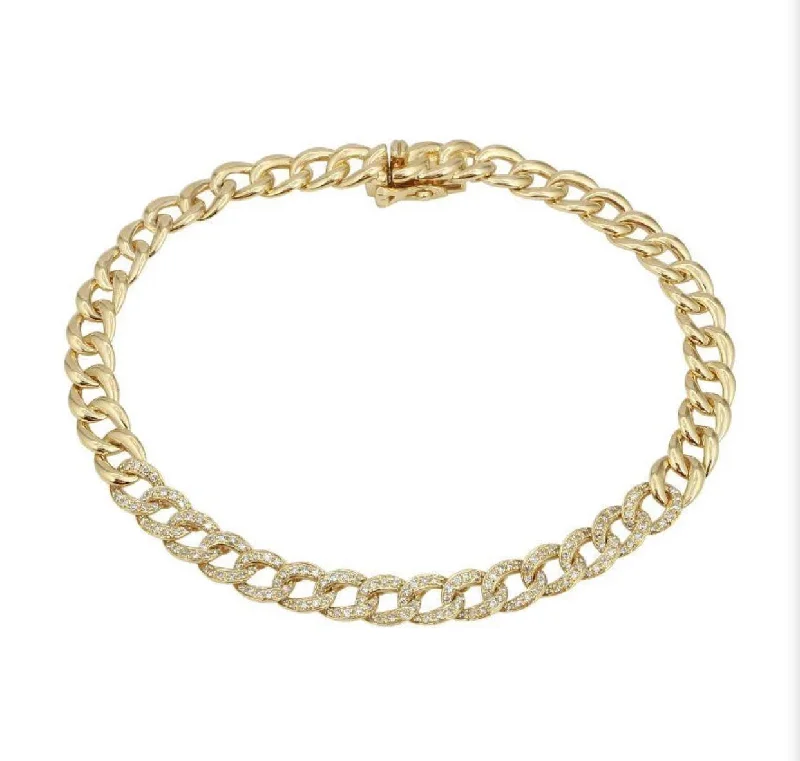 Yellow Gold Pave Diamond Fashion Bracelet